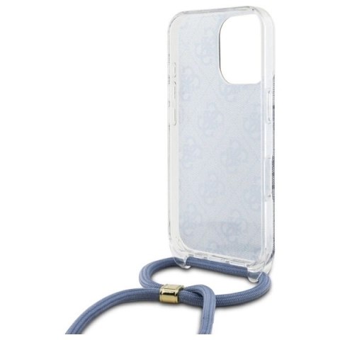 Etui Guess Crossbody Cord 4G Print na iPhone 16 Pro Max - niebieskie Etui Guess Crossbody Cord 4G Print na iPhone 16 Pro Max - niebieskie
