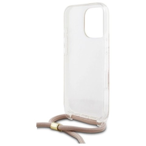 Etui Guess Crossbody Cord 4G Print ze smyczą na iPhone 16 Pro - różowe Etui Guess Crossbody Cord 4G Print ze smyczą na iPhone 16 Pro - różowe