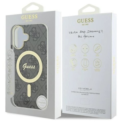 Etui Guess IML 4G MagSafe na iPhone 16 Plus - czarne Etui Guess IML 4G MagSafe na iPhone 16 Plus - czarne