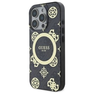 Etui Guess IML Peony On 4G Background MagSafe na iPhone 16 Pro Max - czarne
