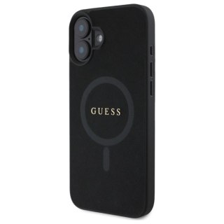 Etui Guess Saffiano Classic Logo MagSafe na iPhone 16 - czarne