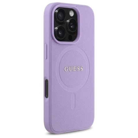 Etui Guess Saffiano MagSafe na iPhone 16 Pro - fioletowe Etui Guess Saffiano MagSafe na iPhone 16 Pro - fioletowe