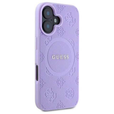 Etui Guess Saffiano Peony Classic Logo MagSafena iPhone 16 Plus - fioletowe Etui Guess Saffiano Peony Classic Logo MagSafena iPhone 16 Plus - fioletowe