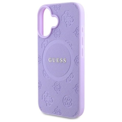 Etui Guess Saffiano Peony Classic Logo MagSafena iPhone 16 Plus - fioletowe Etui Guess Saffiano Peony Classic Logo MagSafena iPhone 16 Plus - fioletowe
