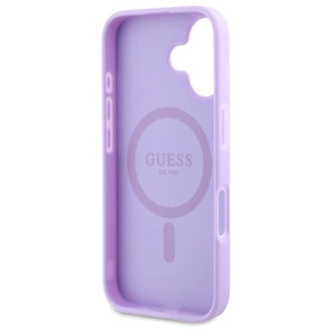 Etui Guess Saffiano Peony Classic Logo MagSafena iPhone 16 Plus - fioletowe Etui Guess Saffiano Peony Classic Logo MagSafena iPhone 16 Plus - fioletowe