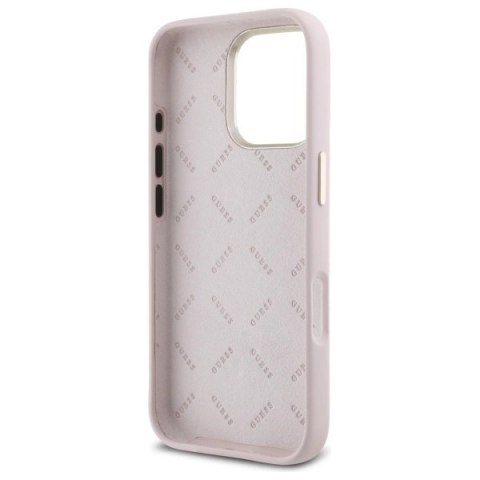 Etui Guess Silicone Logo Strass 4G na iPhone 16 Pro - jasnoróżowe Etui Guess Silicone Logo Strass 4G na iPhone 16 Pro - jasnoróżowe
