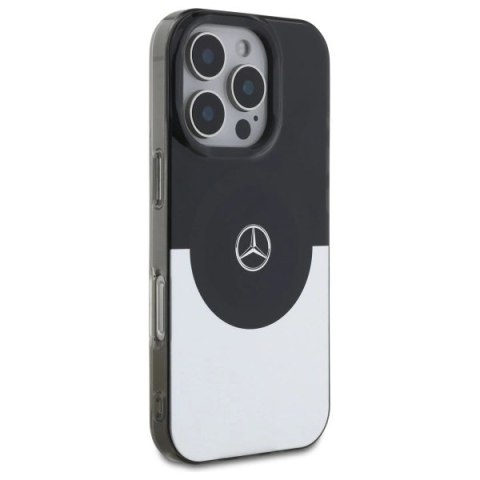 Etui Mercedes Doubel Layer BiColor MagSafe na iPhone 16 Pro - srebrne