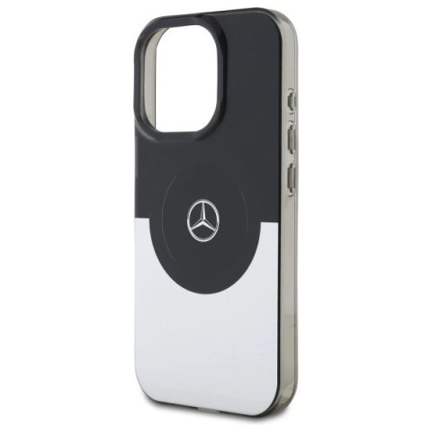 Etui Mercedes Doubel Layer BiColor MagSafe na iPhone 16 Pro - srebrne