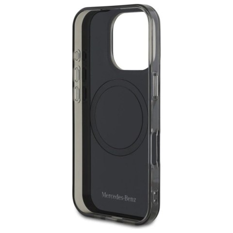 Etui Mercedes Doubel Layer BiColor MagSafe na iPhone 16 Pro - srebrne