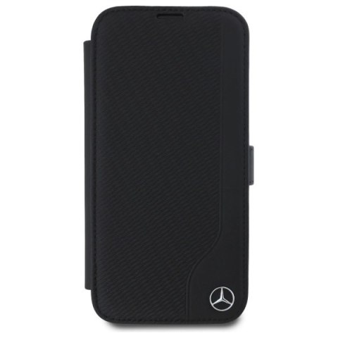 Etui Mercedes Leather Wood Imitation na iPhone 16 Pro - czarne