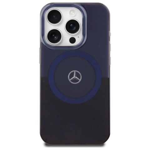 Etui Mercedes MB Double Layer BiColor MagSafe na iPhone 16 Pro Max - niebieskie