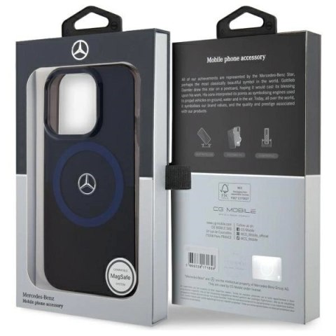 Etui Mercedes MB Double Layer BiColor MagSafe na iPhone 16 Pro Max - niebieskie