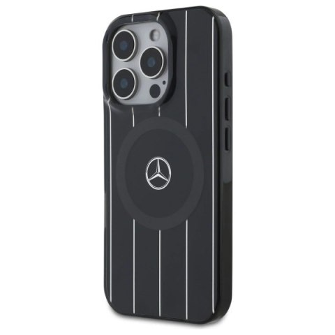 Etui Mercedes MB Double Layer Crossed Lines MagSafe na iPhone 16 Pro Max - czarne