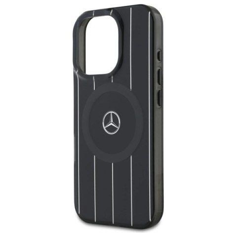 Etui Mercedes MB Double Layer Crossed Lines MagSafe na iPhone 16 Pro Max - czarne