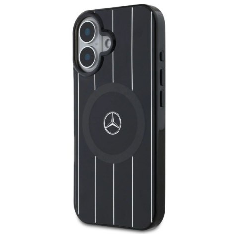Etui Mercedes MB Double Layer Crossed Lines MagSafe na iPhone 16 - czarne