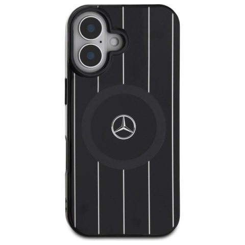 Etui Mercedes MB Double Layer Crossed Lines MagSafe na iPhone 16 - czarne