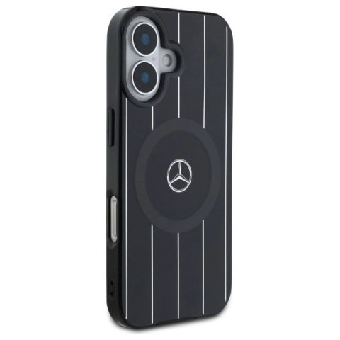 Etui Mercedes MB Double Layer Crossed Lines MagSafe na iPhone 16 - czarne