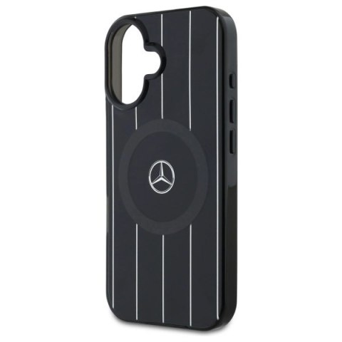 Etui Mercedes MB Double Layer Crossed Lines MagSafe na iPhone 16 - czarne
