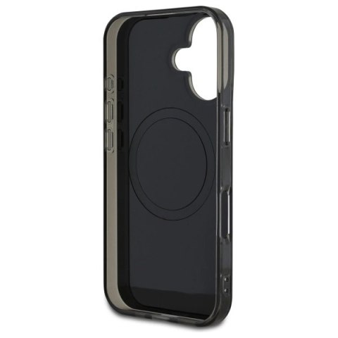 Etui Mercedes MB Double Layer Crossed Lines MagSafe na iPhone 16 - czarne