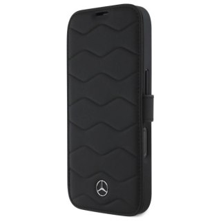 Etui Mercedes MB Waves Leather na iPhone 16 Pro Max - czarne