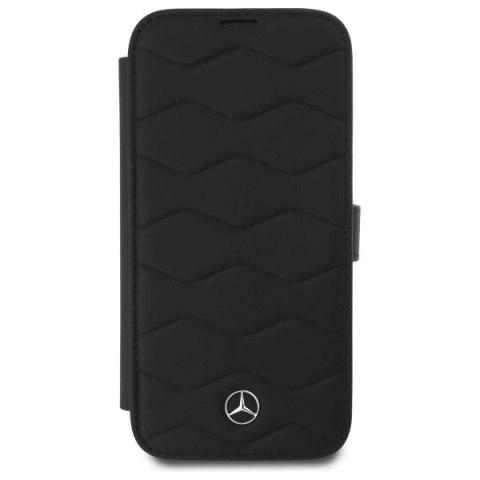 Etui Mercedes MB Waves Leather na iPhone 16 Pro Max - czarne