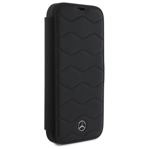 Etui Mercedes MB Waves Leather na iPhone 16 Pro Max - czarne
