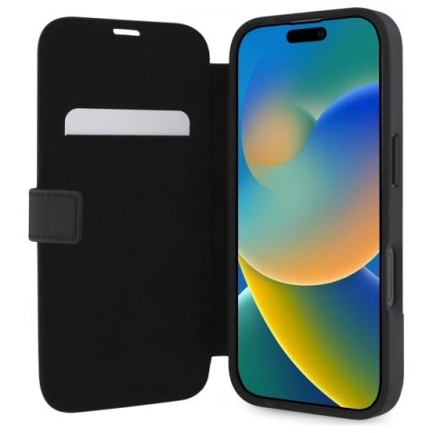 Etui Mercedes MB Waves Leather na iPhone 16 Pro Max - czarne