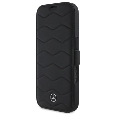 Etui Mercedes MB Waves Leather na iPhone 16 Pro Max - czarne