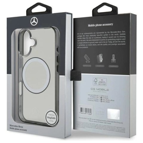 Etui Mercedes Printed logo MagSafe na iPhone 16 - przezroczysty Etui Mercedes Printed logo MagSafe na iPhone 16 - przezroczysty