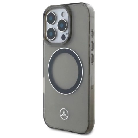Etui Mercedes Silver Ring MagSafe na iPhone 16 Pro - czarne Etui Mercedes Silver Ring MagSafe na iPhone 16 Pro - czarne