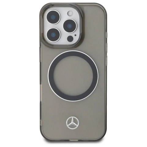 Etui Mercedes Silver Ring MagSafe na iPhone 16 Pro - czarne Etui Mercedes Silver Ring MagSafe na iPhone 16 Pro - czarne