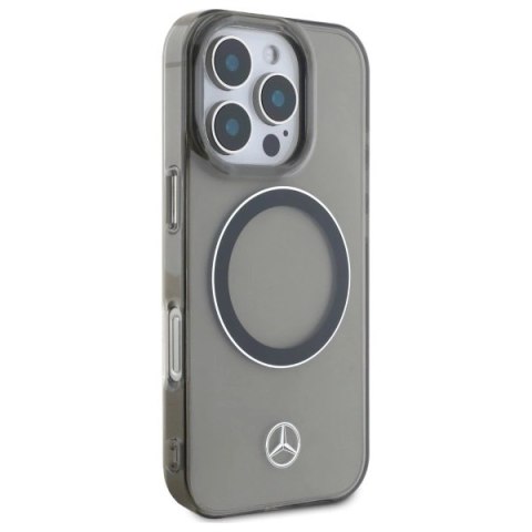 Etui Mercedes Silver Ring MagSafe na iPhone 16 Pro - czarne Etui Mercedes Silver Ring MagSafe na iPhone 16 Pro - czarne