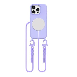 Etui Tech-Protect MagNecklace MagSafe ze smyczą na iPhone 16 Pro - fioletowe