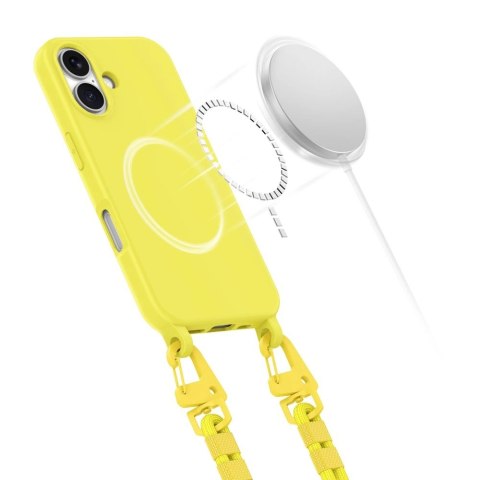 Etui Tech-Protect MagNecklace MagSafe ze smyczą na iPhone 16 - żółty