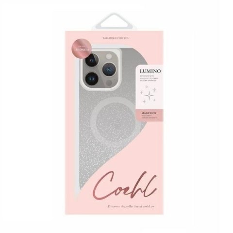 Etui UNIQ Coehl Lumino Magnetic Charging na iPhone 16 - srebrne Etui UNIQ Coehl Lumino Magnetic Charging na iPhone 16 - srebrne