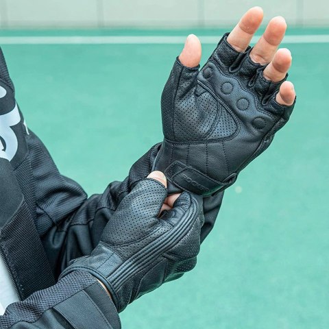 Rękawiczki motocyklowe Rockbros 16220006003 L skórzane - czarne Rękawiczki motocyklowe Rockbros 16220006003 L skórzane - czarne