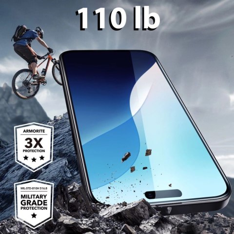 Szkło hartowane ESR Armorite na iPhone 16 z aplikatorem - z czarną ramką Szkło hartowane ESR Armorite na iPhone 16 z aplikatorem - z czarną ramką