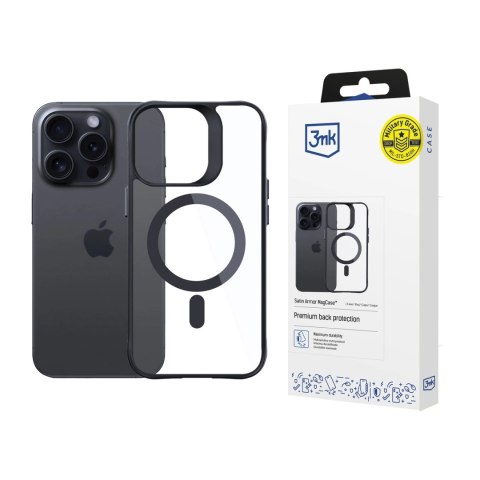 Etui 3mk Satin Armor MagCase z MagSafe na iPhone 14 Pro Max - przezroczyste z czarną ramką