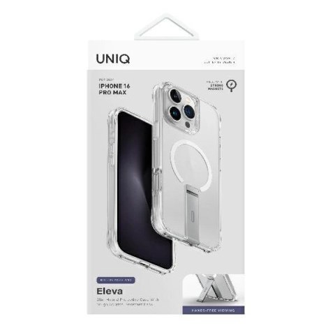 Etui UNIQ Eleva with Vertica Stand na iPhone 16 Pro Max - przezroczyste Etui UNIQ Eleva with Vertica Stand na iPhone 16 Pro Max - przezroczyste