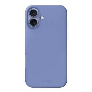 Etui UNIQ Lino Hue Magclick Charging na iPhone 16 - niebieskie