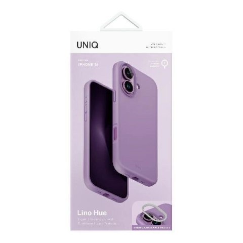 Etui UNIQ Lino Hue Magclick Charging na iPhone 16 - różowe Etui UNIQ Lino Hue Magclick Charging na iPhone 16 - różowe