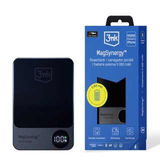 Powerbank 3mk MagSynergy z MagSafe 5000 mAh 18W - czarny