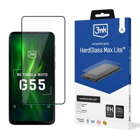 Szkło hartowane 3mk HardGlass Max Lite Black na Motorola Moto G55 5G