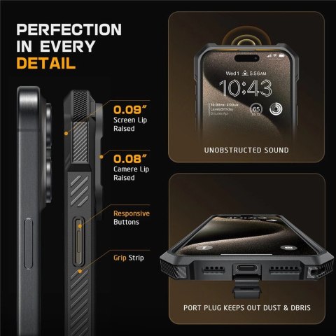 Etui Supcase UB Grip Mag z MagSafe na iPhone 16 Pro - czarne Etui Supcase UB Grip Mag z MagSafe na iPhone 16 Pro - czarne