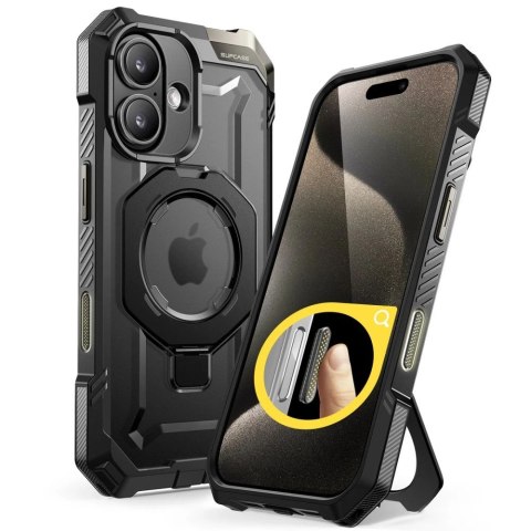 Etui Supcase UB Grip Mag z MagSafe na iPhone 16 - czarne Etui Supcase UB Grip Mag z MagSafe na iPhone 16 - czarne