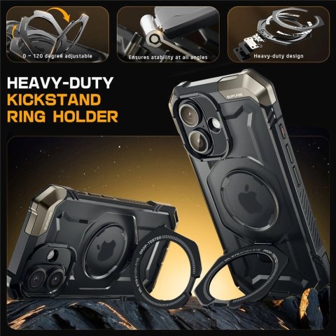 Etui Supcase UB Grip Mag z MagSafe na iPhone 16 - czarne Etui Supcase UB Grip Mag z MagSafe na iPhone 16 - czarne