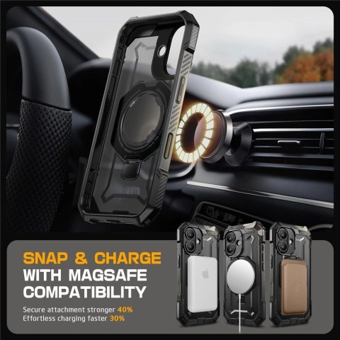 Etui Supcase UB Grip Mag z MagSafe na iPhone 16 - czarne Etui Supcase UB Grip Mag z MagSafe na iPhone 16 - czarne
