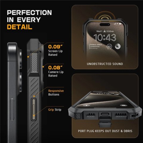 Etui Supcase UB Grip Mag z MagSafe na iPhone 16 - czarne Etui Supcase UB Grip Mag z MagSafe na iPhone 16 - czarne