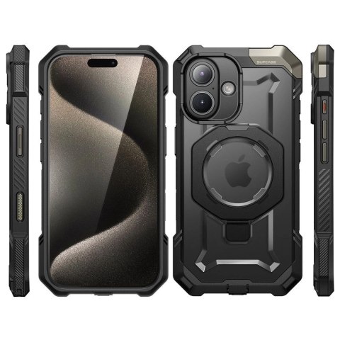Etui Supcase UB Grip Mag z MagSafe na iPhone 16 - czarne Etui Supcase UB Grip Mag z MagSafe na iPhone 16 - czarne