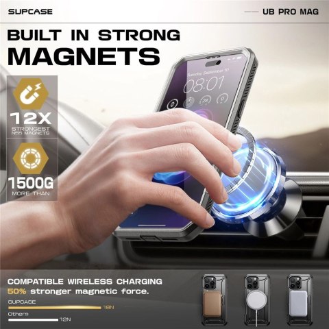 Etui Supcase UB Pro Mag MagSafe na iPhone 16 Pro Max - czarne Etui Supcase UB Pro Mag MagSafe na iPhone 16 Pro Max - czarne